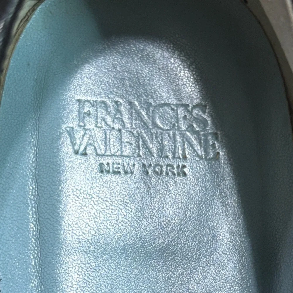 Frances Valentine Black Leather Penny Loafers Size 7B